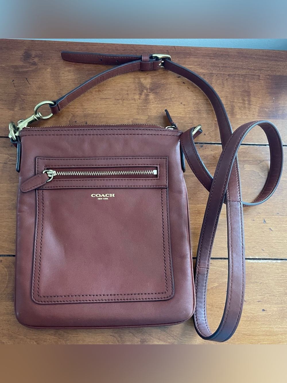 Coach Leather Saddle Brown Messenger Crossbody